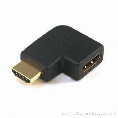 90° HDMI Adapter with Gold Plating, CE/RoHS/FCC-approved